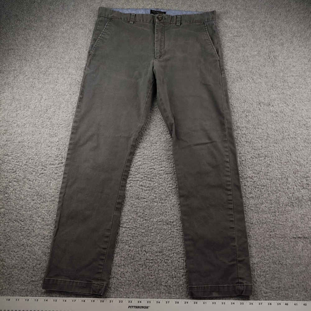 Banana Republic Chino Mens 34x28 Fulton Skinny Flint Grey Stretch EUC